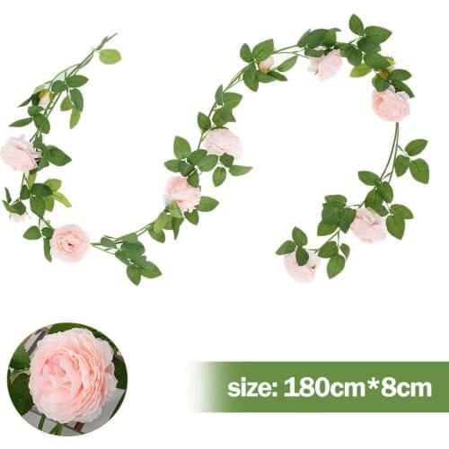 1.8M Artificial Flowers Rose Ivy Vine Hanging Flowers for Wedding Decoration Silk Flower String Home Hanging Garland Party Decor