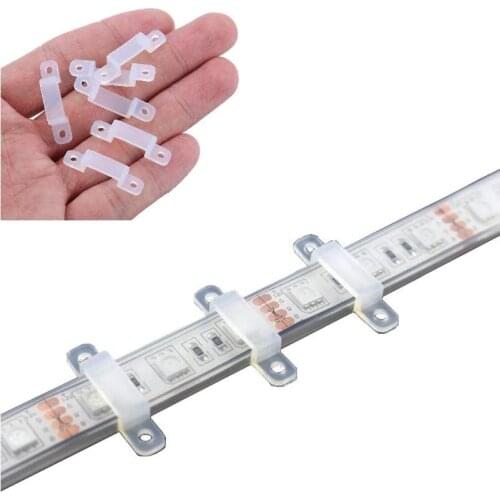 LED strip light silicone buckle Clip 10mm for Fixing 5630 5050 3528 RGB RGBW Single Color Waterproof/ Non-waterproof 100pcs/lot
