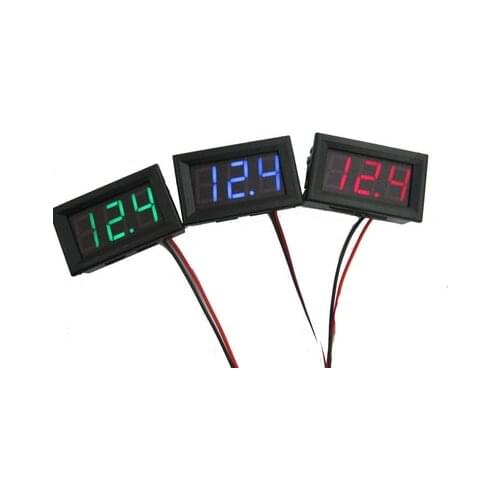 2 Wire 0.36" 2.5-30V LED Digital Voltmeter Voltage Meter Car Motorcycle Volt Tester 3 wire DC0-100V