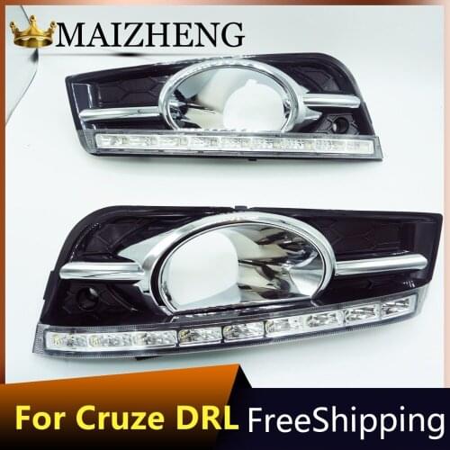 2 Pcs FOR Chevrolet Cruze DRL LED daytime running lights Refit car fog lamp decoration Cruze accessory 2009 2010 2012 2013 2014