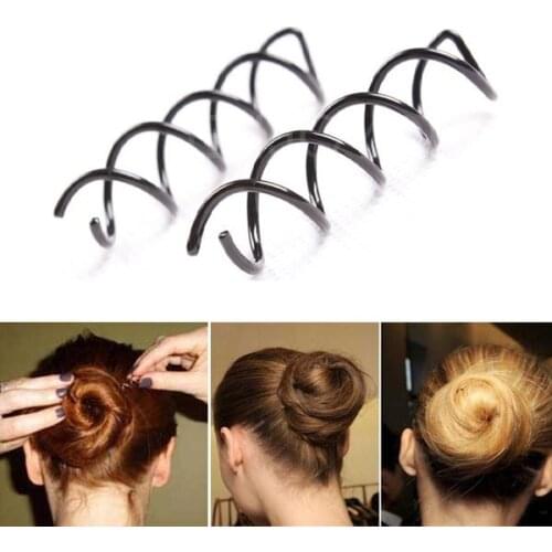 2017 Women Hair Accessories Hairpin Black Spiral Screw Tighten Needle Plate Made Tools Hair Clip Twist Barrette Hair Accessories