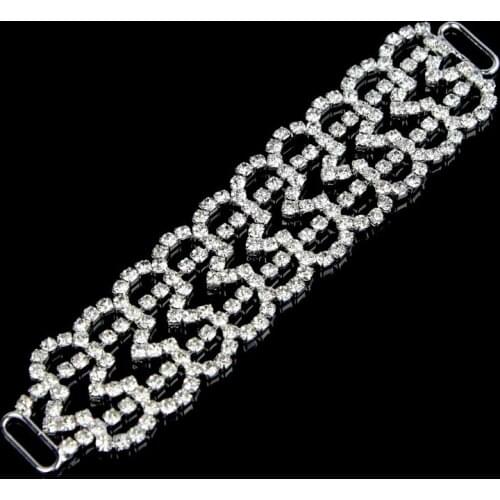 30 Pcs Embellishment Fancy Belt Diamante Rhinestone Buckle Crystal Bikini Bra Connectors 13x3cm