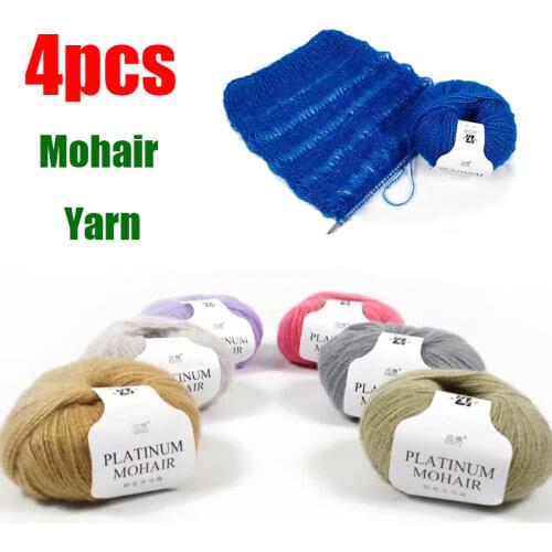 4pcs Acrylic Mohair Yarn for Knitting Lana Crochet Wool Yarn To Hand Knit Crocheted Line Threads To Knitted 166M