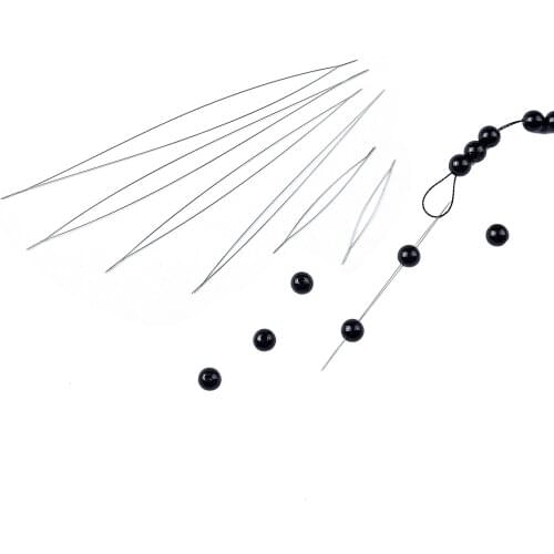 5.8-14cm Long 5Pcs Stainless Steel Beaded Needle Pins Open Needles DIY Beads Bracelet Jewelry Tools Making Supplies Accessories