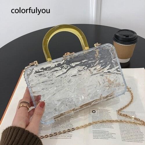 Acrylic Handbag for Women Multicolor Transparent Party Wedding Tote Bags Female Small Chain Crossbody Shoulder Bag Purses