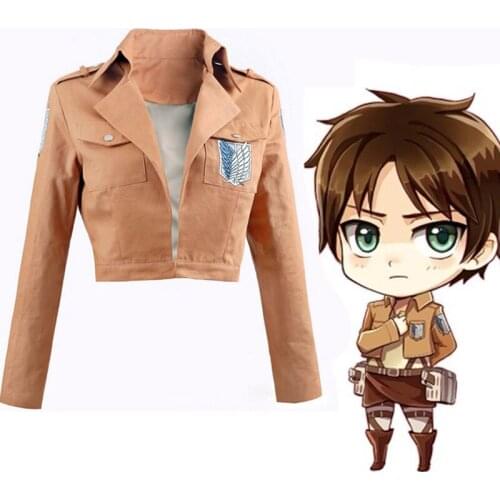 Anime Attack On Titan Cosplay Costumes Eren Yeager Armin Arlert Mikasa Ackerman Levi Cosplay Costume Jacket Halloween Party