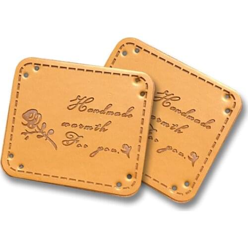 48Pcs Free Style Rose Leather Patches For Clothing Handmade For You Labels For Gift Sewing Hand Made Leather Tags For Handcraft