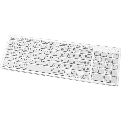 Wireless Bluetooth Keyboard Rechargeable Ultra-Thin Keyboard with Number Pad for Laptop PC Windows IOS