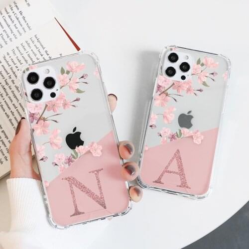 For Huawei P30 P20 P40 P Smart 2021 S Honor 20 9C 9S Y9 Y7 Y6 2019 Y6P Y7P Y8P Mate 20 Pro Lite E Initial Letter PC Airbag Cases