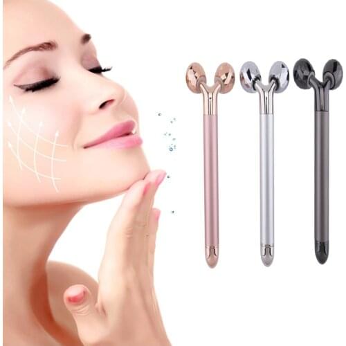 Electric Roller Beauty Bar 3D Face Vibration Massager Facial Massager Anti Aging Skin Tighten Firm Roller Reduce Double Chin