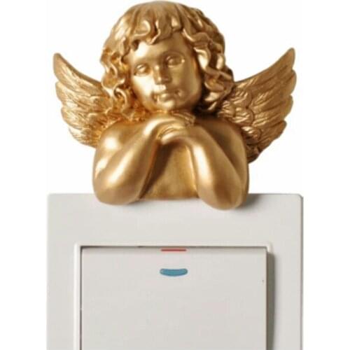 European resin switch plate decor adapt Wall hangings Decorative Wall Sticker stereoscopic Angel Socket Adornment outlet sticker