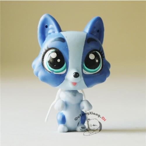 CWM035 Pet Shop Animal Blue and white sitting cat doll action Figure kitten