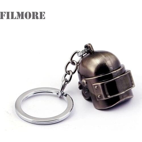 Game Playerunknowns Battlegrounds PUBG Keychain Helmet Pendant Men Jewelry Metal Key Chian Ring Holder Llaveros Kolye Choker