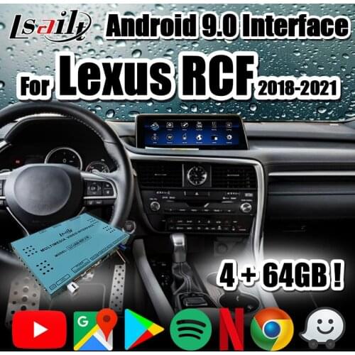 Lsailt 4GB CarPlay/ Android multimedia Video Interface for 2018-20 Lexus RCF RC300 RC200t with YouTube, Netflix,CarPlay