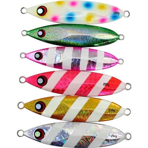 Metal Jig Fishing Lure 250G Metal Fishing Bait Holographic Saltwater Lures Artificial Fake Fish Jigs Trout Hard Baits Tackle