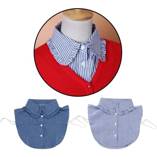 Womens Girls Fake False Collar Detachable Lapel Shirt Peter Pan Choker Necklace