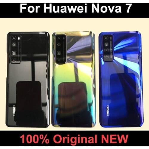 New Originlal Back Glass For Huawei Nova 7 Battery Cover Rear Door Housing Case with Camera Cover For Huawei Nova7 Cover body