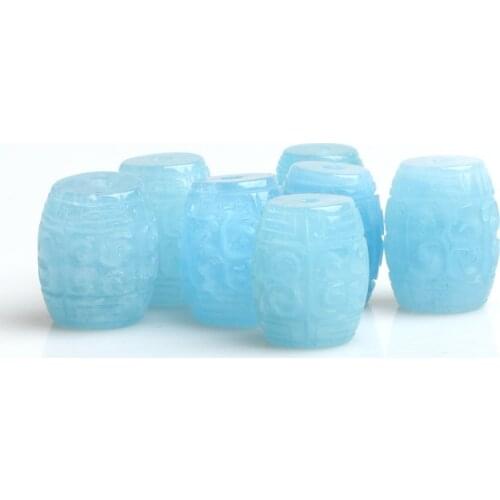 One pieces AAA LOOSE BEADS Aquamarine carved pillar 10*13mm full hole wholesale for DIY jewelry necklace