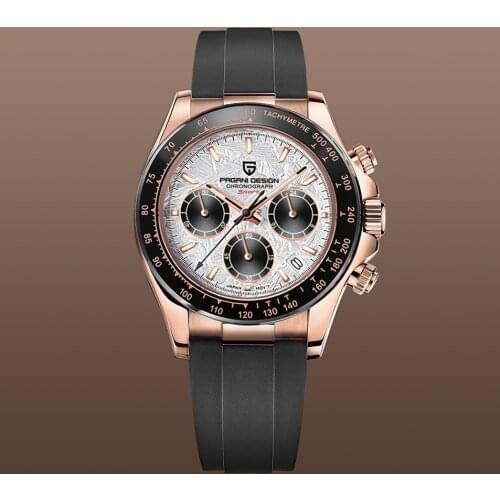 PAGANI DESIGN 2021 NEW 1664 Meteorite Dial Mens Watches Luxury Sapphire Quartz watch for men Sport Chronograph men Reloj Hombre