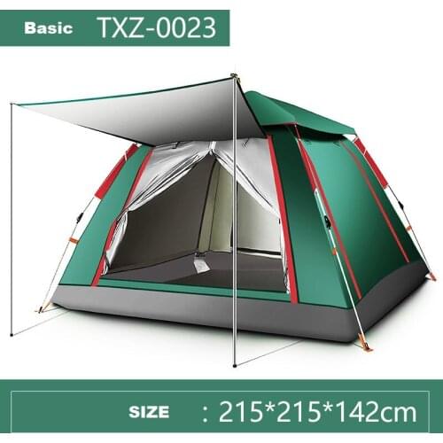 210D Oxford Cloth Outdoor 3-4 People Fully Automatic Family Outdoor Thicken Rainproof Sunscreen Coating Camping Tent