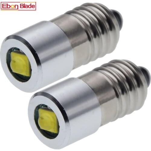 Pair E10 1447 LED Flashlight Bulb Lamp 3V 4.5V 6V 12V 18V 24V XBD 3W Screw Replacement Torch Work White Light 3 Volt 6 Volt DC