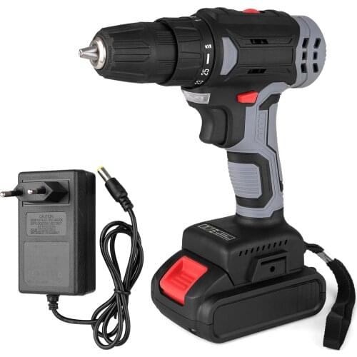 21V Portable Cordless Electric Drill with 3/8 Inch Chuck Handheld Power Drill & Screwdriver with Battery Level Indicator 1500mAh