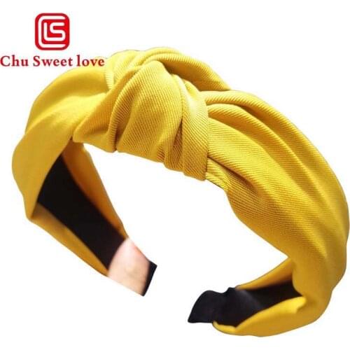 Women Headband Vintage Twist Hairband Girls Cute Solid Bow Knot Hairband Headwear Hair Band Ins Chic Hoop Hair Accessories