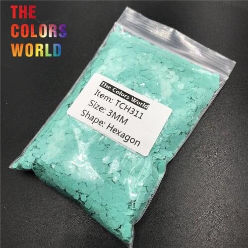 TCH311 Solvent Resistant Matte Tiffany Blue Hexagon Shape Nail Glitter Nail Art Decorations Nail Gel Face Glitter DIY