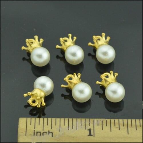 RongQing 20Pcs/lot Fashion Crown Imitation Pearls for Handmade Jewelry 14*8mm Pearls for Bracelet and Earrings