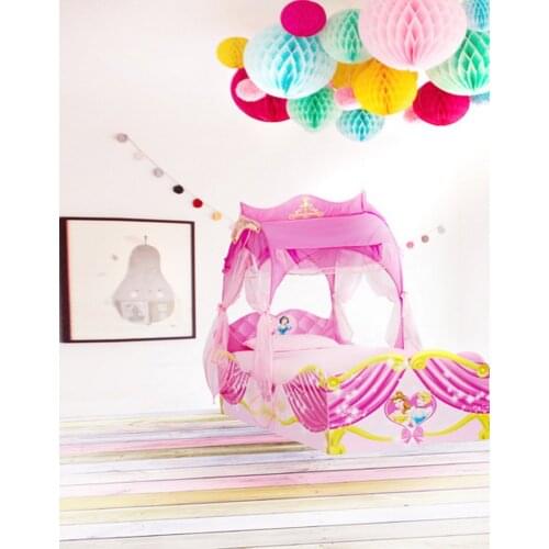 Pink Princess Bed Bedroom for Children Photography Backdrops Photo Props Studio Background 5x7ft