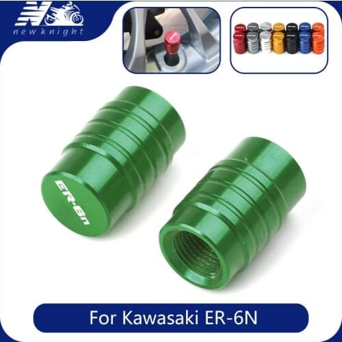 With Logo For Kawasaki ER-6N ER6N All Year Motorcycle Accessories CNC Aluminum Tire Valve Caps Wheel Stem Air Airtight Covers