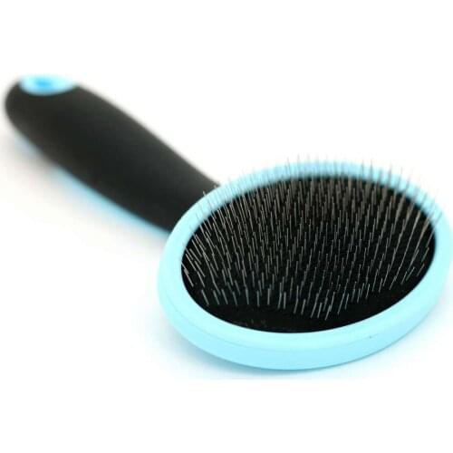 Steeless Needle Dog Cat Slicker Brush with Rubber Handle Pet Hair Fur Shedding Grooming Comb Tool For Puppies Large Animals Pugs