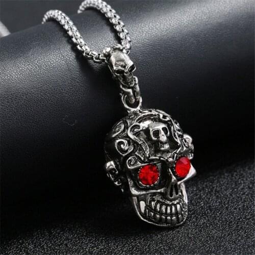 Retro Hip-hop Punk Steel Skull Various Necklaces Fashion Jewelry Men and Women Couple Birthday Gifts Skeleton Pendant Necklace
