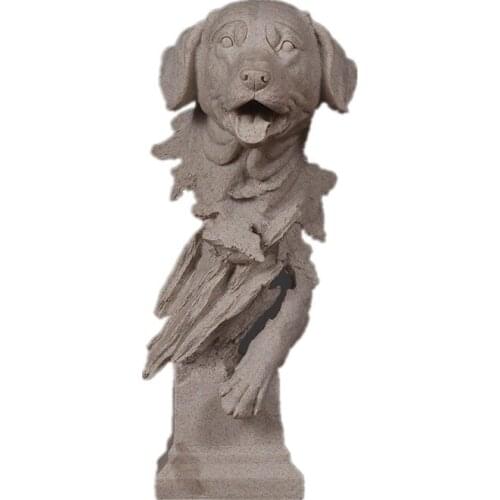 SANDSTONE BEAR SHEEP CATS DOG ELEPHANT HEAD BUST FIGURINE ANIMAL STATUE RESIN ART&CRAFT HOME DECORATIONS ACCESSORIES R101