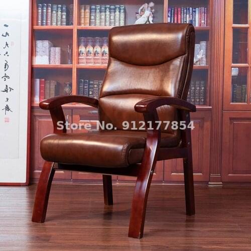 Solid Wood Boss Chair Conference Chair Home Study Chair Seat Office Chair Backrest Class Front Chair Computer Chair
