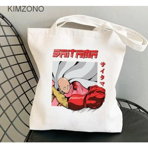 One Punch Man shopping bag grocery bolso shopper reusable shopper bolsa bag sacola bolsas reutilizables cloth net sac toile