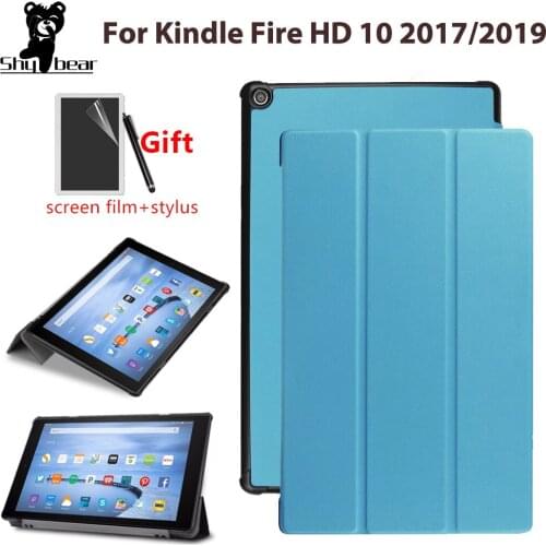 Slim Cover for Kindle Fire HD 10 2019 Smart Magnetic Folio Stand PU Leather Tablet Case for All New Fire HD 10inch