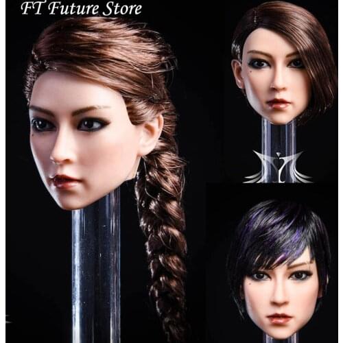 YMT020 A/B/C 1:6 Scale Beauty Asian Female Head YA Head Sculpt Carved Model Fit 12" Female Body