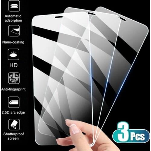 3Pcs Full Cover Tempered Glass For iPhone 12 11 Pro MAX X XS XR 12 Mini Screen Protector On The For iPhone 7 8 6 6s Plus Glass