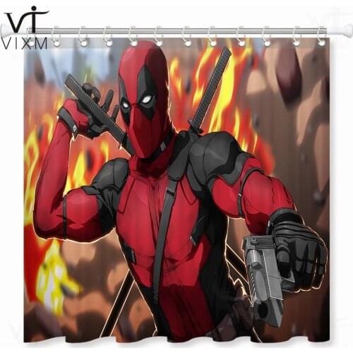 Vixm 3D Anime Hoem Shower Curtain Deadpool Waterproof Bathroom Showre Curtain Eco-friendly Polyester For Bath Decor Shower Sets