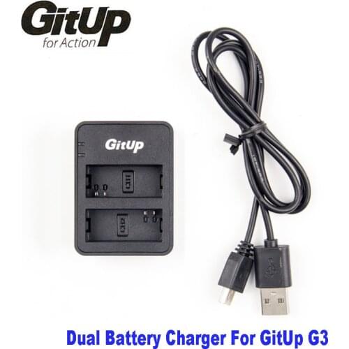 Original Dual Slot Battery charger for GitUp G3 Duo Git3 Action Camera Backup Battery Charger For DV AC Adapter