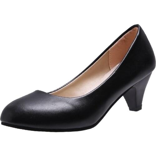 2021 Sexy Heels Womens Leather Heels New High Quality Shoes Classic Black&White Pumps for Office Ladies Vanny Factory Store