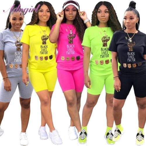 Women Letter Print Two Piece Set Casual Short Sleeve Crop Tops T-Shirt Shorts Jogging Pants Suit Outfit Sport Tracksuit Fitness