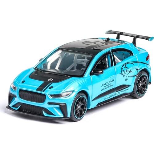 1:32 Scale Jaguar I-pace Etrophy Car Model Diecasts Vehicles Toys Racing Alloy Auto With Hot Pull Back Wheels Car Toy For Kids