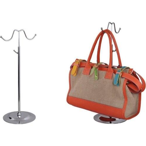 10set Double Hooks Curved Hook Light Hanging Bags Adjustable Handbag Rack Display Silk Scarves Bag Hook Wig Hanger Stand ZA5227