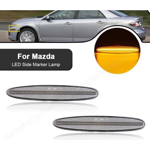 For Mazda 6 2003 2004 2005 2006 2007 2008 Smoked/Clear Lens Auto LED Front Side Marker Lamp 2PCS Amber