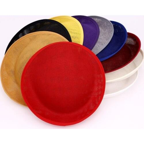23*23*4.5CM Large raised edge fascinator millinery base imitation linen cocktail simamay party bride party church 2PCS/lot