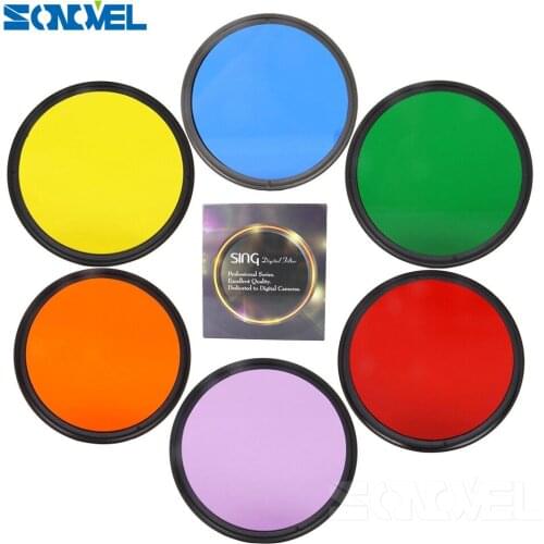 49 52 55 58 62 67 72 77MM Green/Purple/Orange/Blue/Red/Yellow/ Complete Full Color Special Filter For Digital Camera Lens