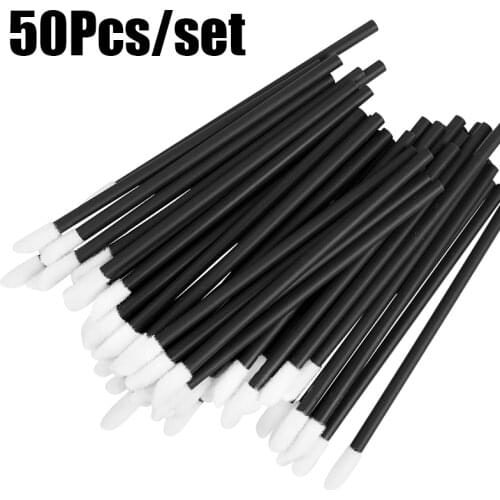 50pcs Disposable Lip Brush Lipstick Lip Gloss Wands Pens Clean Applicator Eyeshadow Makeup Brushes Cosmetics Beauty Tool Set