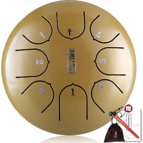 6in Metal Tongue Drum Mini 8-Tone Drums with Drumsticks Percussion Musical Instruments